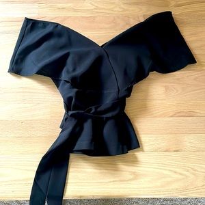 Wish off the shoulder black polyester top